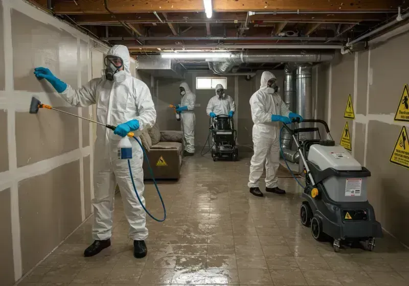 Basement Moisture Removal and Structural Drying process in Gaffney, SC